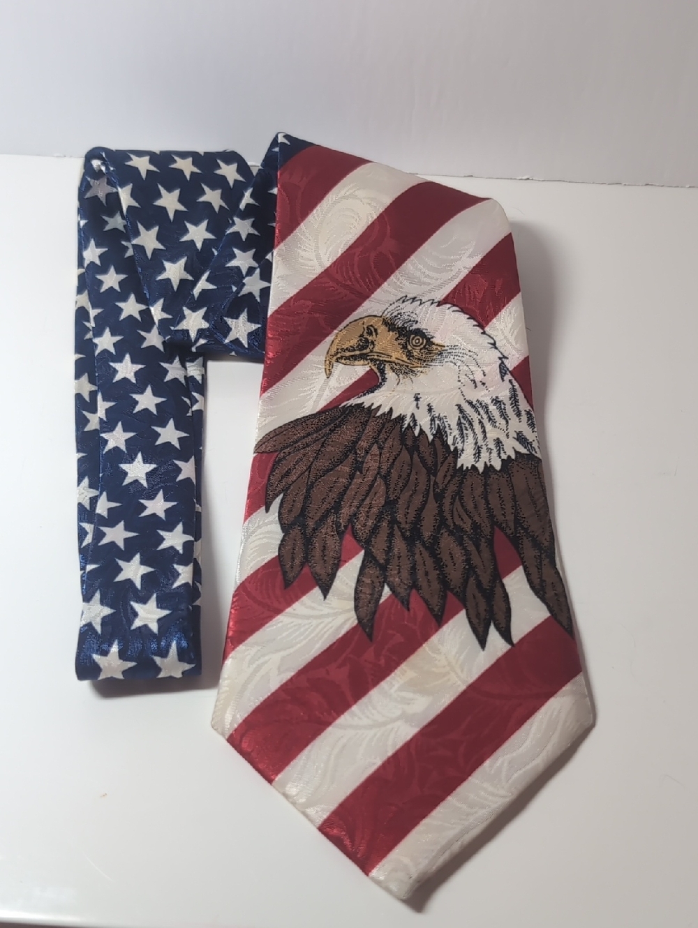 American Flag Eagle Neck Tie - Patriotic Red White Blue